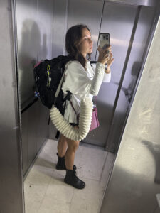 Putni jastuk za vrat 2 u 1 - Štraftica Bež