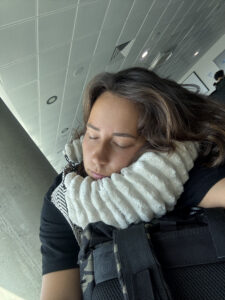 Putni jastuk za vrat 2 u 1 - Štraftica Bež